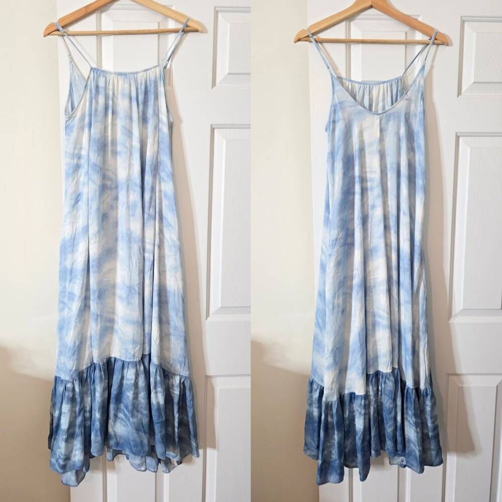 Free People full on maxi slip cami dress with peplum hem in tie dye XS - Picture 2 of 10